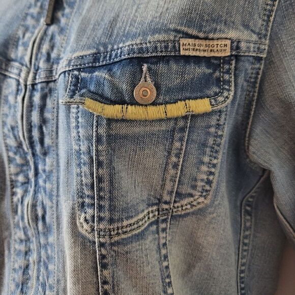 MAISON SCOTCH Distressed Denim Jacket - Picture 2 of 16